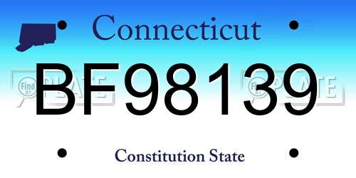 BF98139 Connecticut License Plate