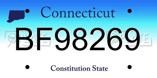 BF98269 Connecticut License Plate