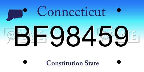 BF98459 Connecticut License Plate