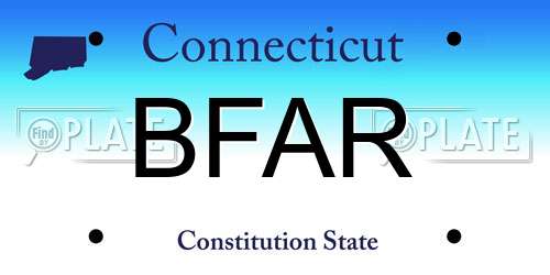 BFAR Connecticut License Plate