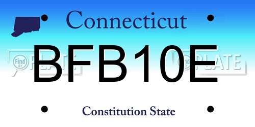 BFB10E Connecticut License Plate
