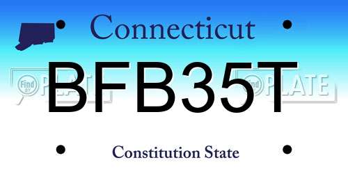 BFB35T Connecticut License Plate