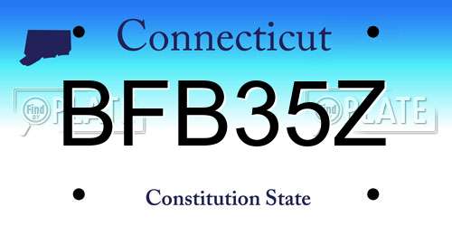 BFB35Z Connecticut License Plate