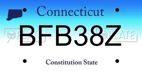 BFB38Z Connecticut License Plate