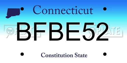 BFBE52 Connecticut License Plate