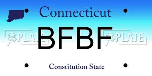 BFBF Connecticut License Plate