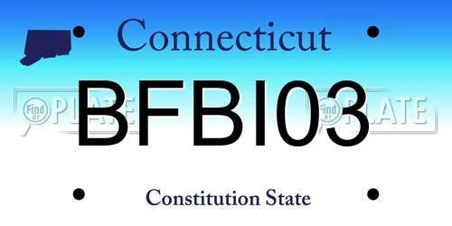 BFBI03 Connecticut License Plate