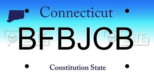 BFBJCB Connecticut License Plate