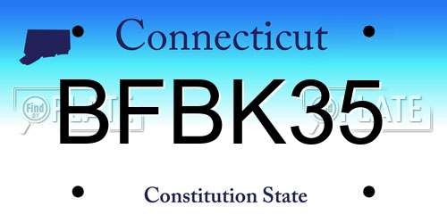 BFBK35 Connecticut License Plate