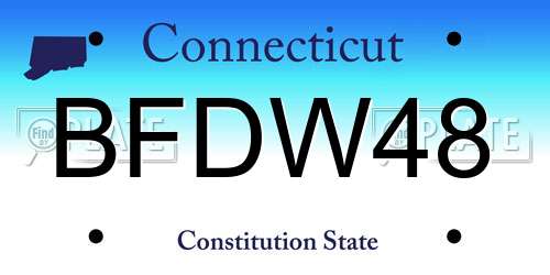 BFDW48 Connecticut License Plate