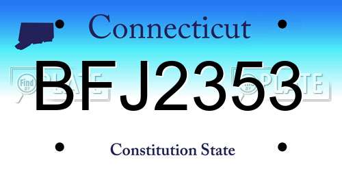 BFJ2353 Connecticut License Plate