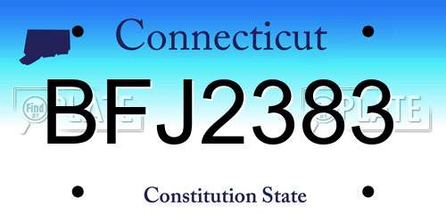 BFJ2383 Connecticut License Plate