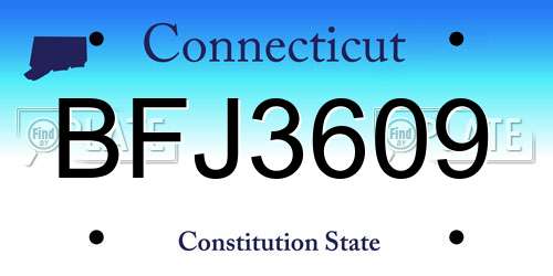 BFJ3609 Connecticut License Plate
