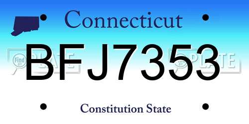 BFJ7353 Connecticut License Plate