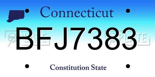 BFJ7383 Connecticut License Plate