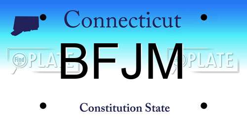 BFJM Connecticut License Plate