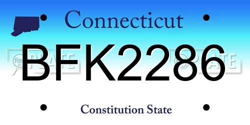BFK2286 Connecticut License Plate