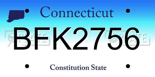 BFK2756 Connecticut License Plate