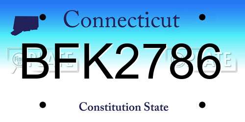 BFK2786 Connecticut License Plate