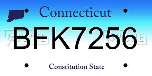 BFK7256 Connecticut License Plate