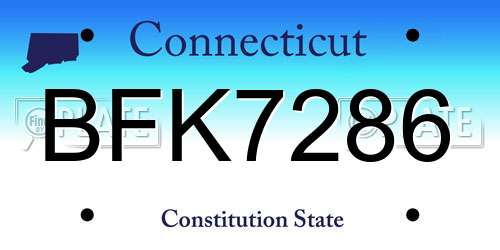 BFK7286 Connecticut License Plate