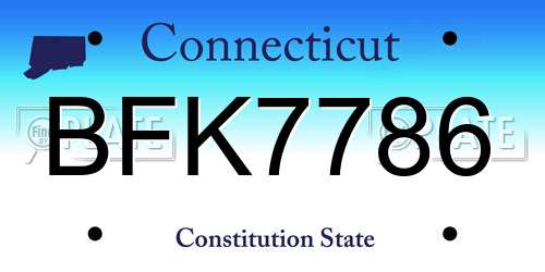 BFK7786 Connecticut License Plate