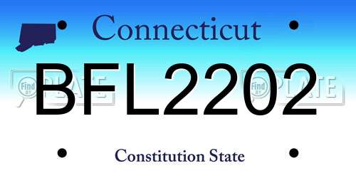 BFL2202 Connecticut License Plate