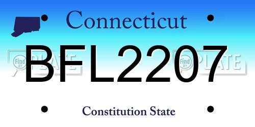 BFL2207 Connecticut License Plate