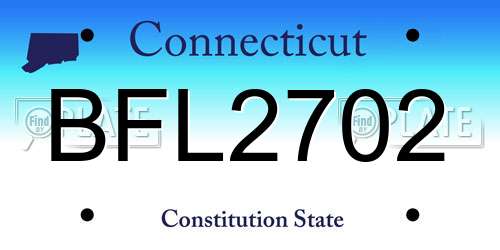 BFL2702 Connecticut License Plate