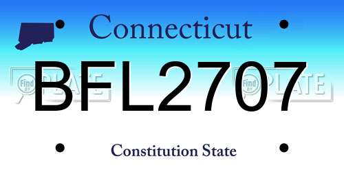 BFL2707 Connecticut License Plate