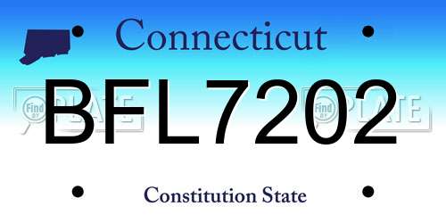 BFL7202 Connecticut License Plate