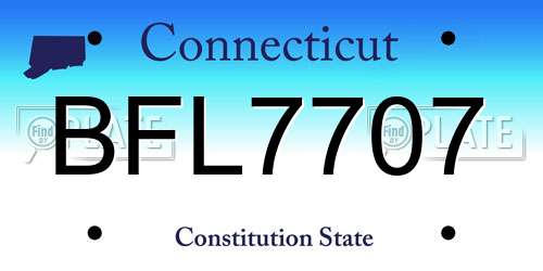 BFL7707 Connecticut License Plate