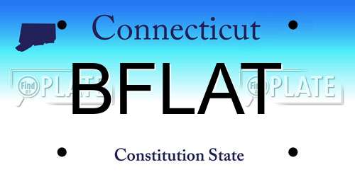 BFLAT Connecticut License Plate