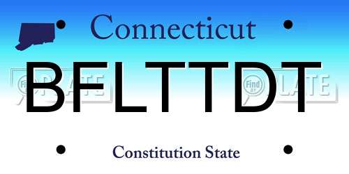 BFLTTDT Connecticut License Plate