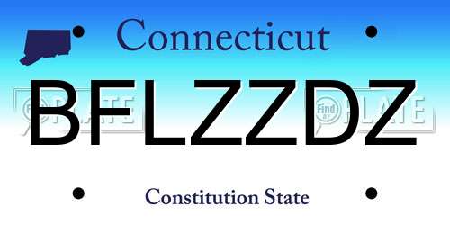 BFLZZDZ Connecticut License Plate