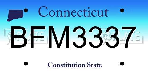 BFM3337 Connecticut License Plate