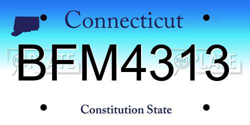 BFM4313 Connecticut License Plate