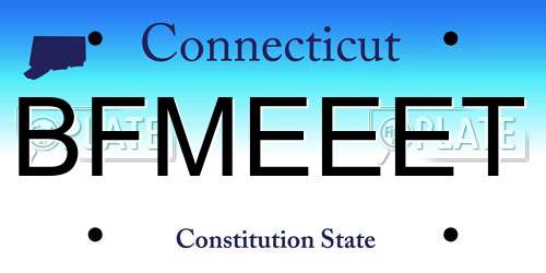 BFMEEET Connecticut License Plate