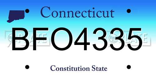 BFO4335 Connecticut License Plate