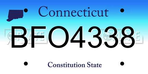BFO4338 Connecticut License Plate