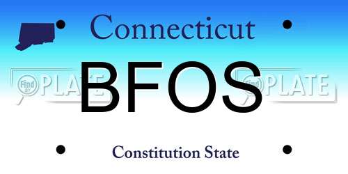 BFOS Connecticut License Plate