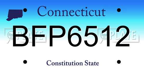 BFP6512 Connecticut License Plate