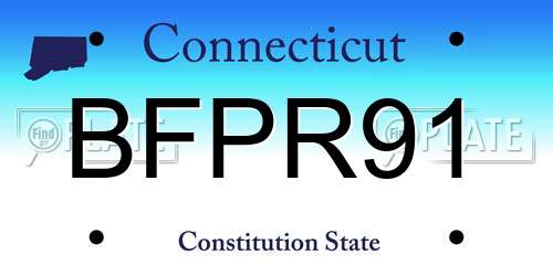 BFPR91 Connecticut License Plate