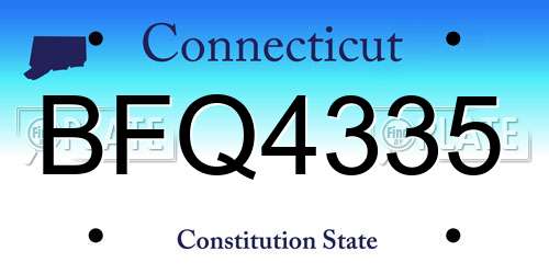BFQ4335 Connecticut License Plate