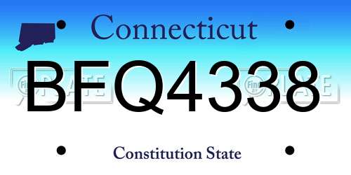 BFQ4338 Connecticut License Plate