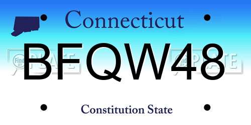BFQW48 Connecticut License Plate