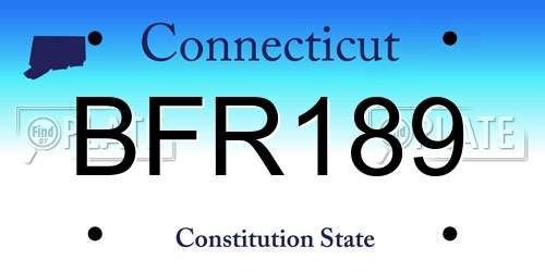 BFR189 Connecticut License Plate