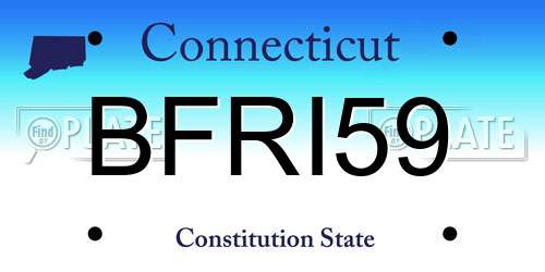 BFRI59 Connecticut License Plate
