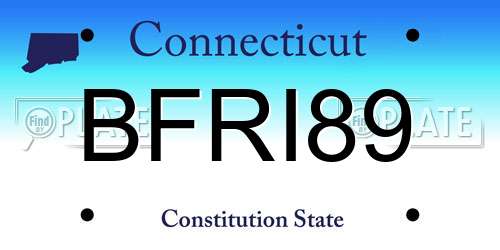 BFRI89 Connecticut License Plate