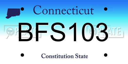 BFS103 Connecticut License Plate